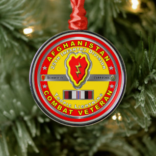 25th Infantry Division “Afghanistan Veteran” Metal Tree Decoration