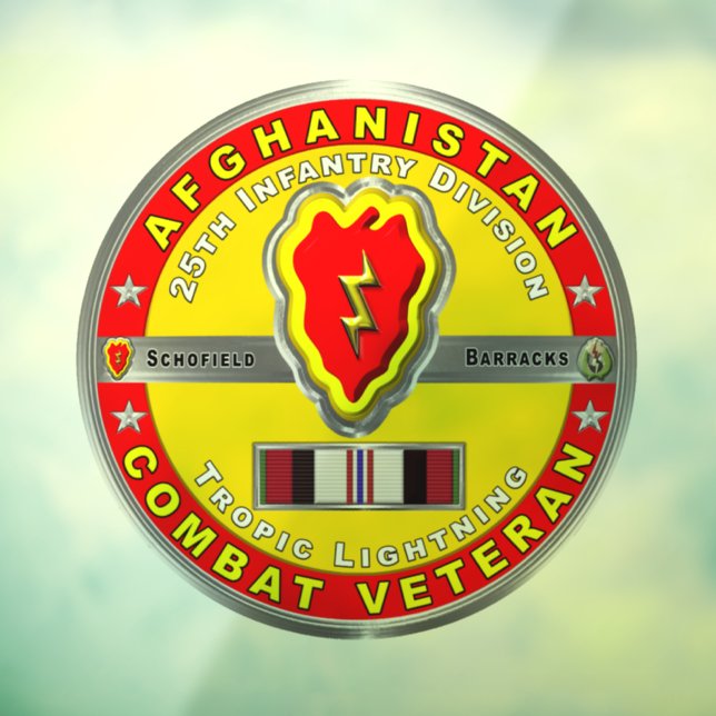 25th Infantry Division “Afghanistan Veteran” Window Cling (Sheet 3)