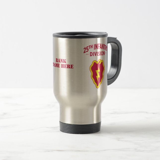 25th Infantry Division Badge Customisable Travel Mug (Front Right)