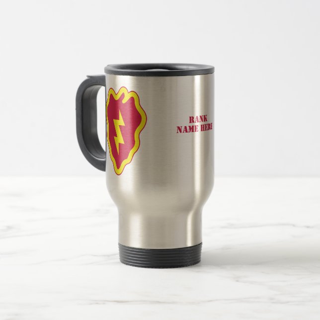 25th Infantry Division Badge - Personalised Travel Mug (Front Left)