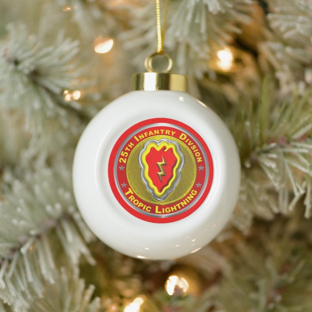 25th Infantry Division  Ceramic Ball Christmas Ornament (Tree)