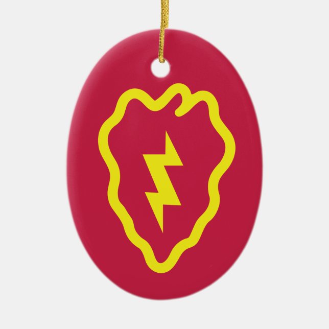 25th Infantry Division Christmas Ceramic Tree Decoration (Front)