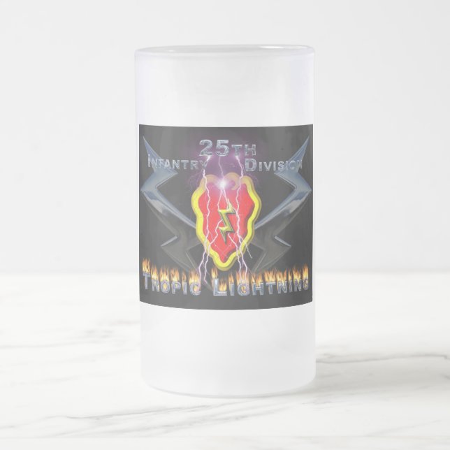 25th Infantry Division  Frosted Glass Beer Mug (Center)