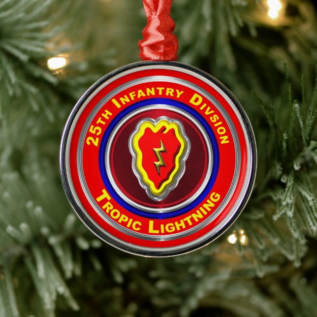 25th Infantry Division Keepsake Christmas Metal Tree Decoration (Tree)