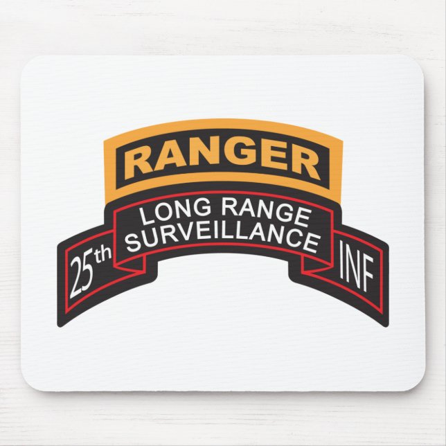 25th Infantry Division LRS Scroll, Ranger Tab Mouse Mat (Front)
