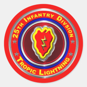 25th Infantry Division “Tropic Lightning” Classic Round Sticker