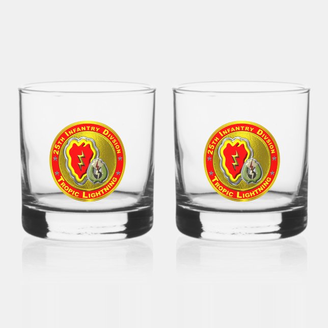 25th Infantry Division Whiskey Glass (Front)