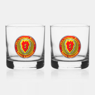 25th Infantry Division Whiskey Glass