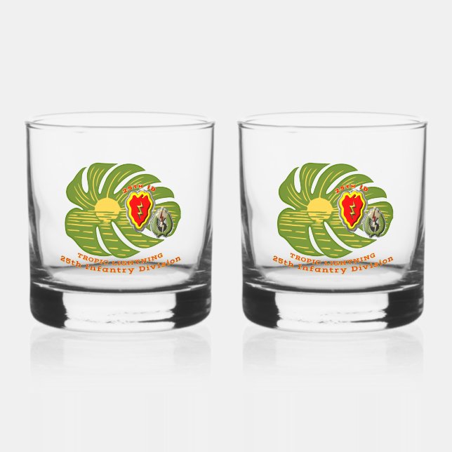 25th Infantry Division Whiskey Glass (Front)