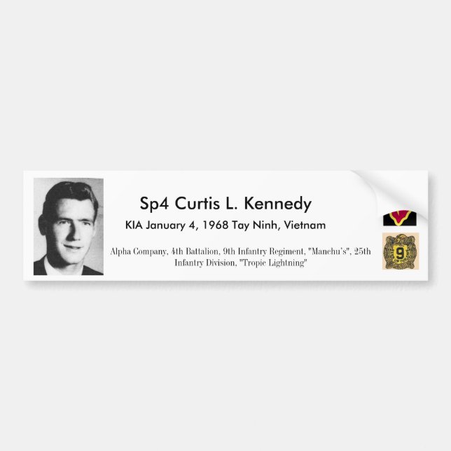 25th Infantry Vietnam memorial Curtis Bumper Sticker (Front)