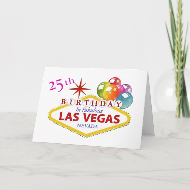 25th Las Vegas Birthday Card Standard (5" x 7") (Front)