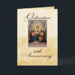 25th Ordination Anniversary Angels at Altar Card<br><div class="desc">This is a beautiful and traditional image of angels surrounding the Lamb of God on the Eucharistic Altar. Offer congratulations and blessings on the 25th ordination anniversary of a priest.</div>