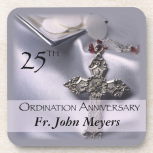 25th Ordination Anniversary Cross Host Coaster
