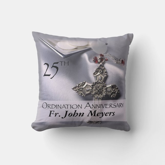 25th Ordination Anniversary Cross Host Cushion (Front)