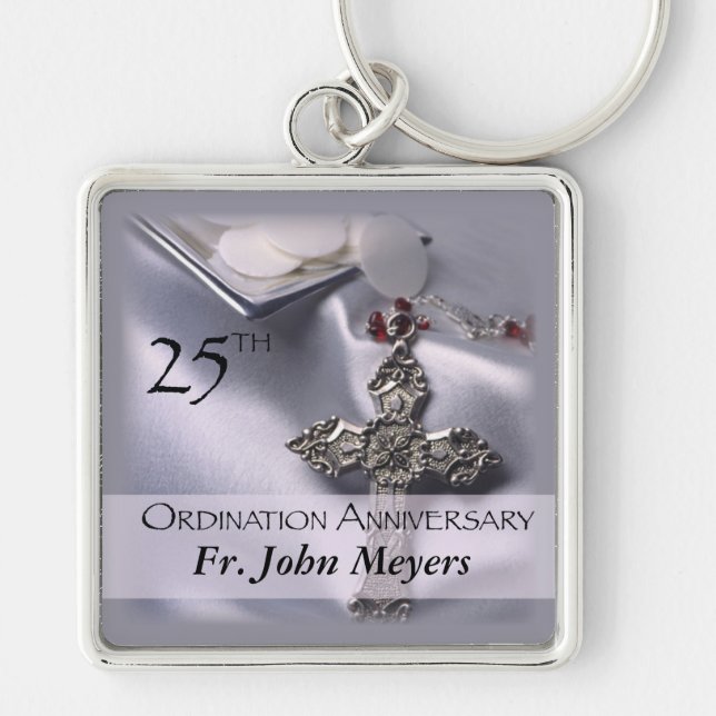 25th Ordination Anniversary Cross Host Key Ring (Front)