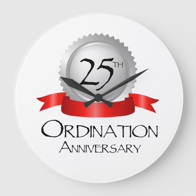 25th Ordination Anniversary Cross Host Large Clock (Front)
