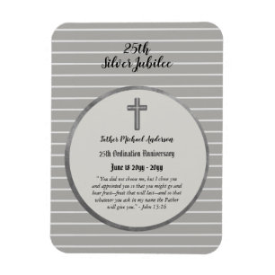 25th Ordination Anniversary Priest silver Jubilee Magnet