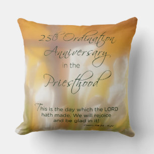 25th Ordination Anniversary Priesthood Lilies Cushion