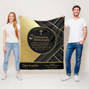 25th Pastor Priest Anniversary Gift Ordination ANY Fleece Blanket