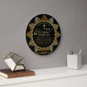 25th Pastor Priest Anniversary Gift Ordination ANY Large Clock