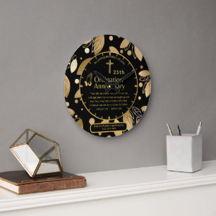 25th Pastor Priest Anniversary Gift Ordination ANY Large Clock
