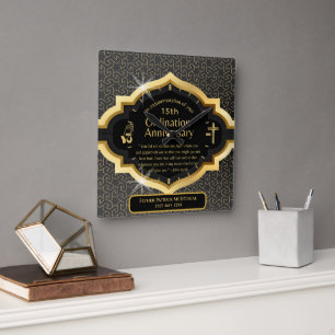 25th Pastor Priest Anniversary Gift Ordination ANY Square Wall Clock