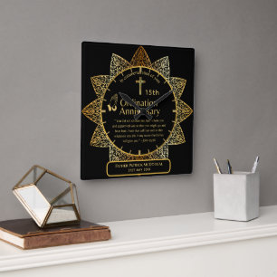 25th Pastor Priest Anniversary Gift Ordination ANY Square Wall Clock