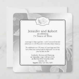 25th Rose Garden Wedding Anniversary Invitation