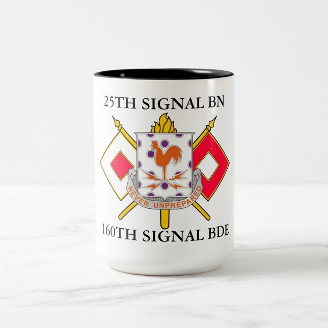 25TH SIGNAL BATTALION 160TH SIGNAL BRIGADE  Two-Tone COFFEE MUG (Center)