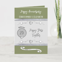25th Silver Anniversary add names moss green