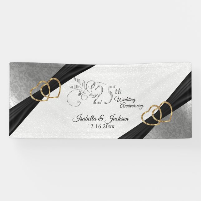 25th Silver Anniversary / Birthday Banner (Horizontal)