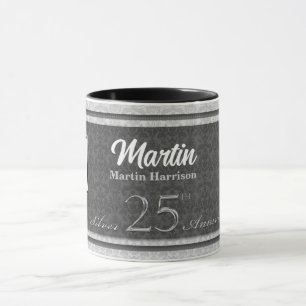 25th Silver Anniversary Business Logo Mug