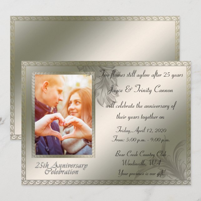 25th Silver Anniversary Celebration Invitation (Front/Back)