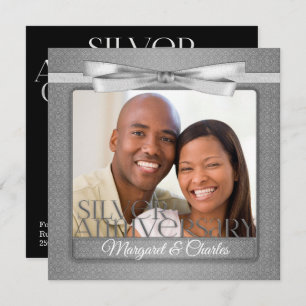 25th Silver Anniversary Celebration with Photo Invitation