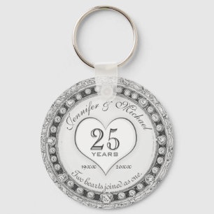 25th Silver Anniversary Keychain