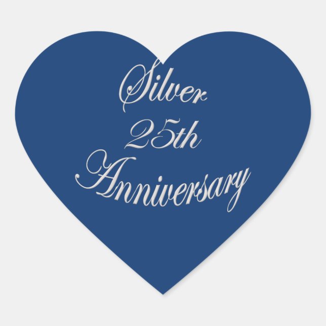 25th Silver Anniversary Logo Heart Sticker (Front)
