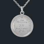 25th Silver Anniversary Monogram Sterling Silver Necklace<br><div class="desc">1st,  5th,  10th,  25th Anniversary etc.,  this anniversary necklace can be customised with years married (Or Together),  initials of the couple,  dates and names. AZEZ.com. Note: This is a graphic artwork and contains no real diamonds or silver.</div>