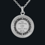 25th Silver Anniversary Monogram Sterling Silver Necklace<br><div class="desc">25th silver anniversary wedding monogram.</div>