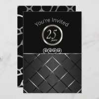 25th Silver Anniversary on Black