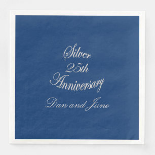 25th Silver Anniversary Personalised Napkin