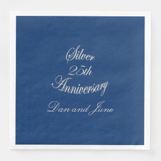 25th Silver Anniversary Personalised Napkin