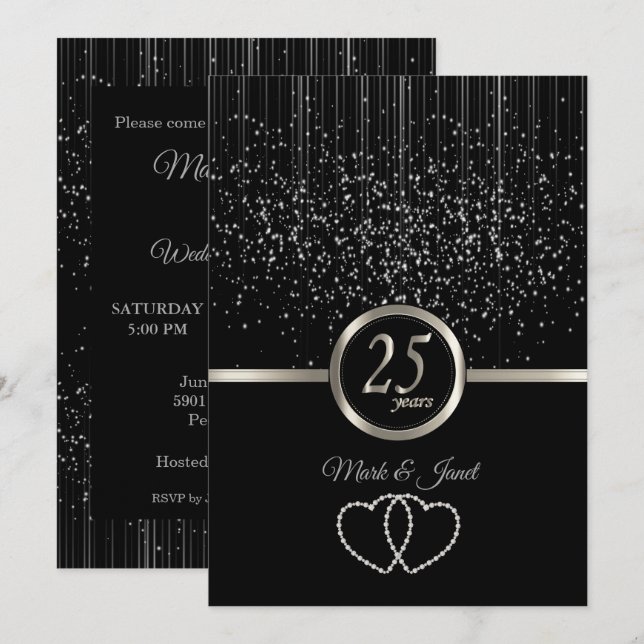 25th Silver Anniversary Starlights Invitation (Front/Back)