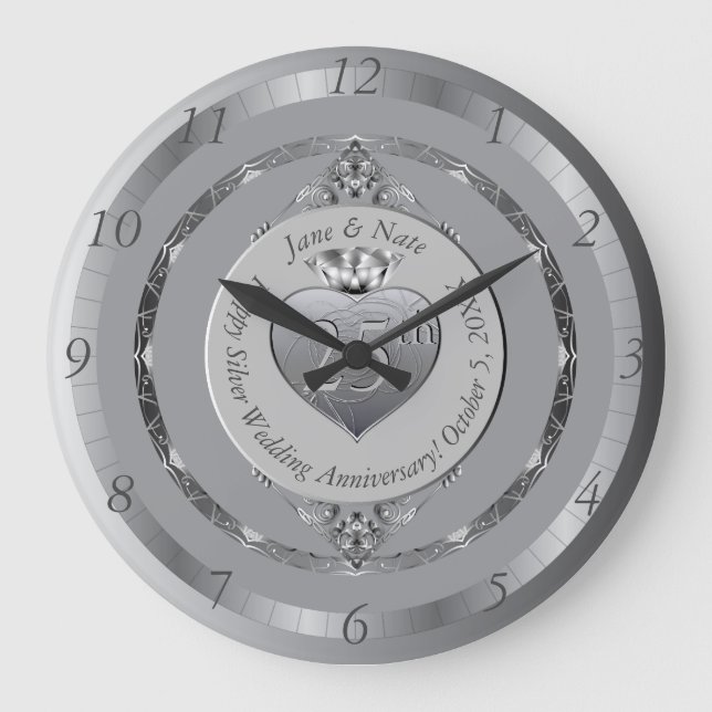 25th Silver Anniversary Wall Clock (Front)