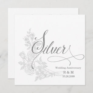 25th Silver Anniversary with Date and Initials Invitation