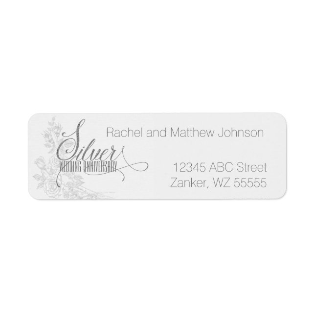 25th Silver Anniversary with White Roses (Front)