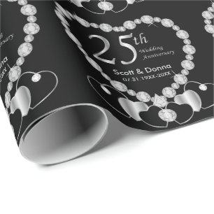 25th Silver Anniversary Wrapping Paper