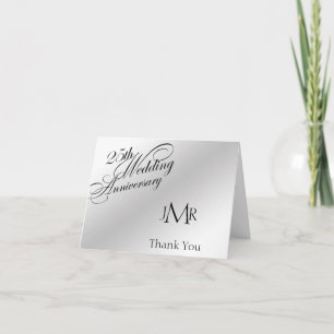 25th Silver Anniversary You Thank You Card