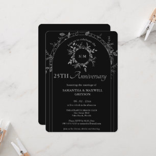 25th Silver (or Other ) Wedding Anniversary Invitation