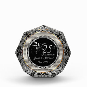25th Silver Paisley Wedding Anniversary Photo Block