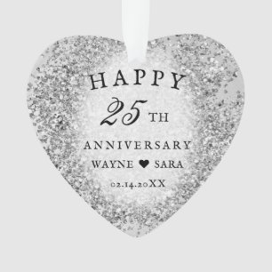 25th Silver Wedding Anniversary 2 Ornament